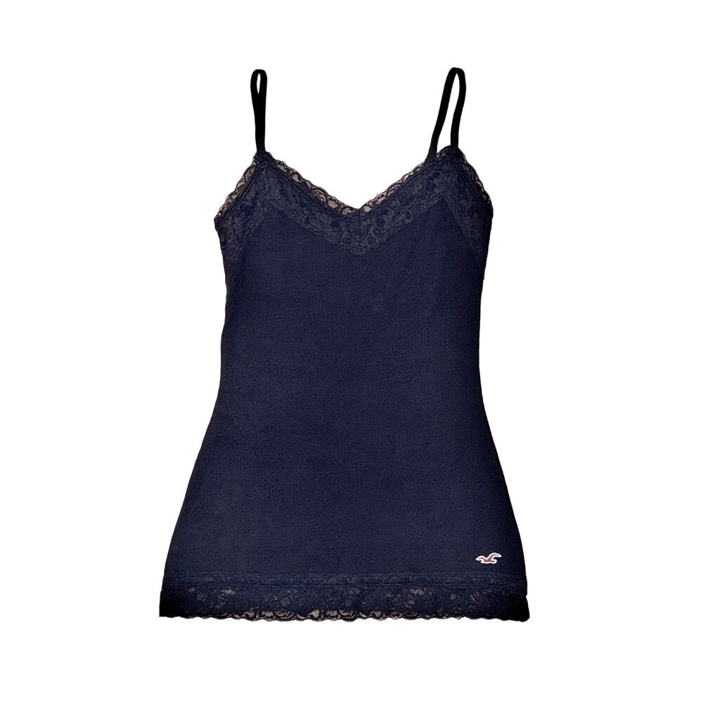 hollister navy lace trim cami